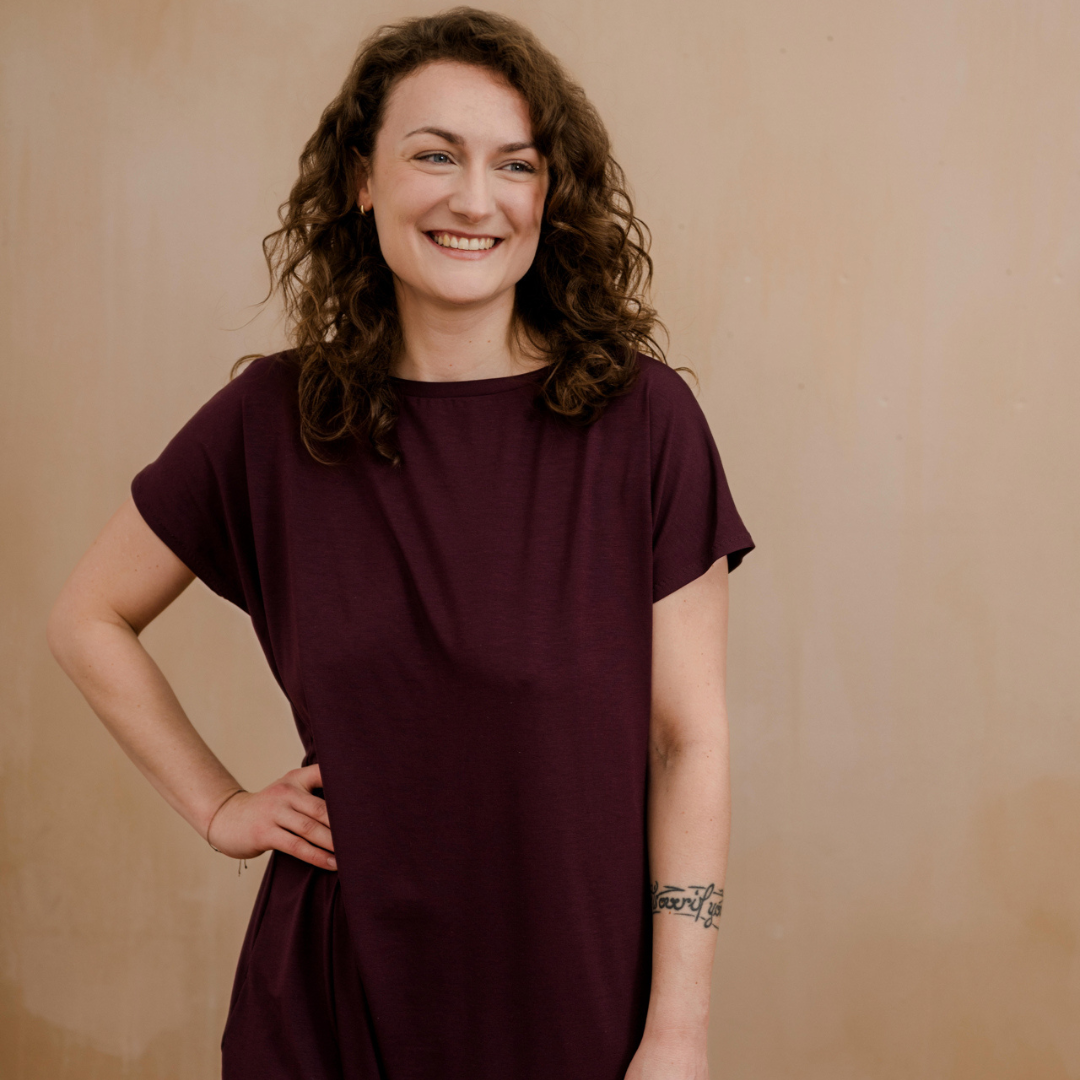 Schlafkleid Wiebke - aubergine