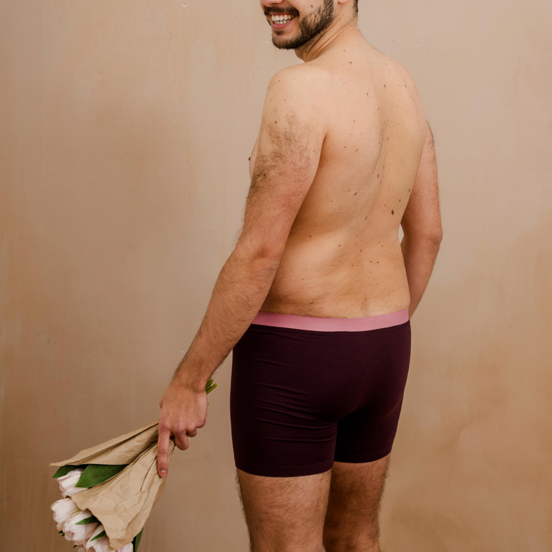 Boxershort Valentin - aubergine/altrosa