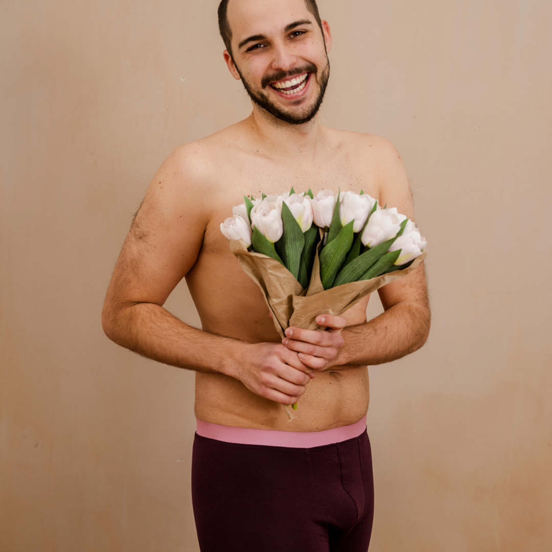 Boxershort Valentin - aubergine/altrosa