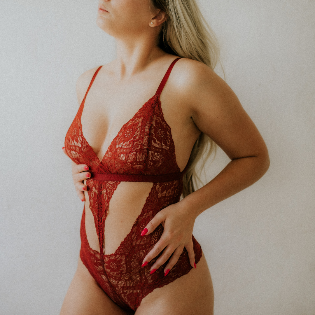 Lace bodysuit Josephine - Rust