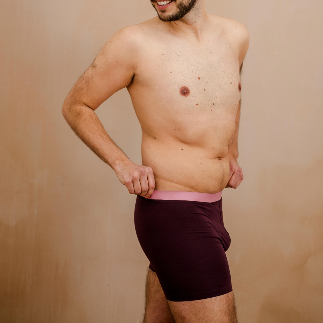 Boxershort Valentin - aubergine/altrosa