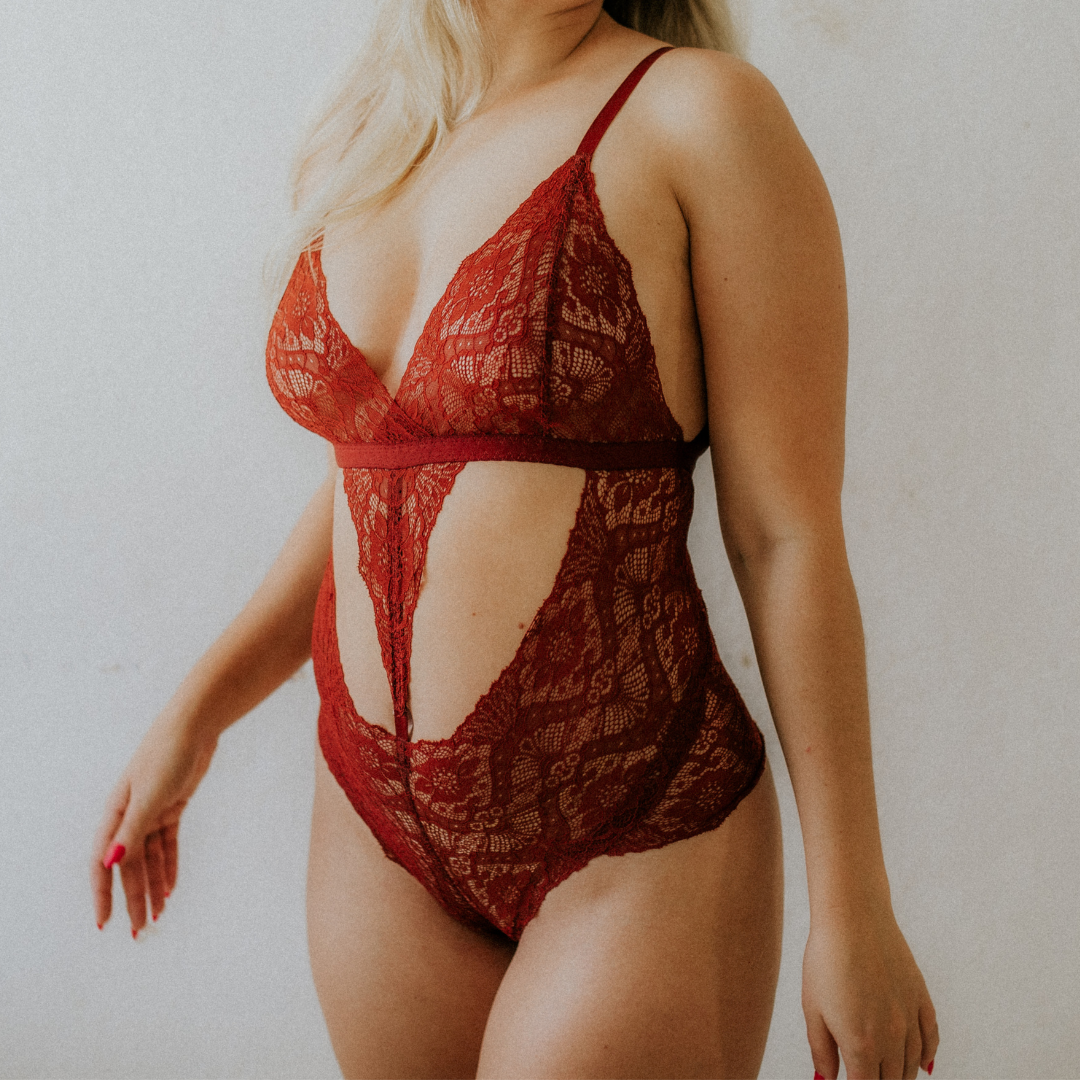 Lace bodysuit Josephine - Rust