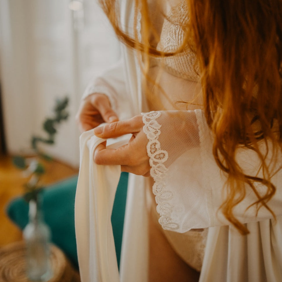 Morgenmantel Selena - elfenbein