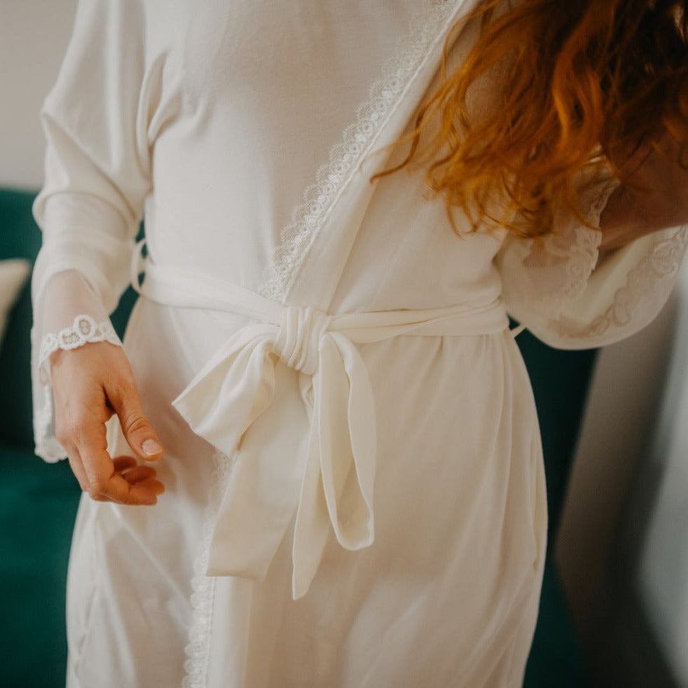 Morgenmantel Selena - elfenbein