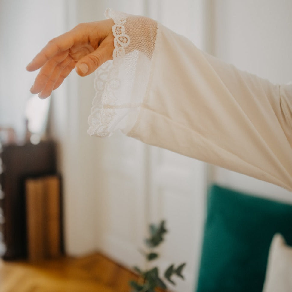 Morgenmantel Selena - elfenbein