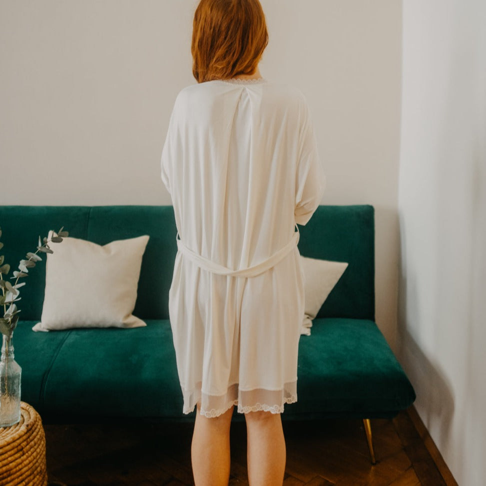 Morgenmantel Selena - elfenbein