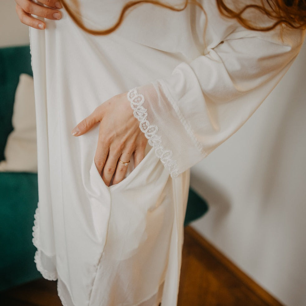 Morgenmantel Selena - elfenbein