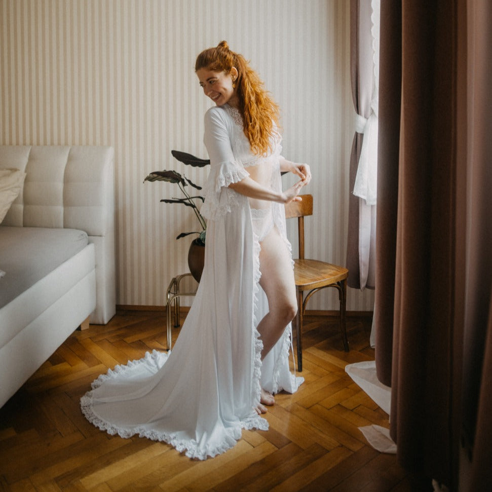 Morgenmantel Christine - weiß