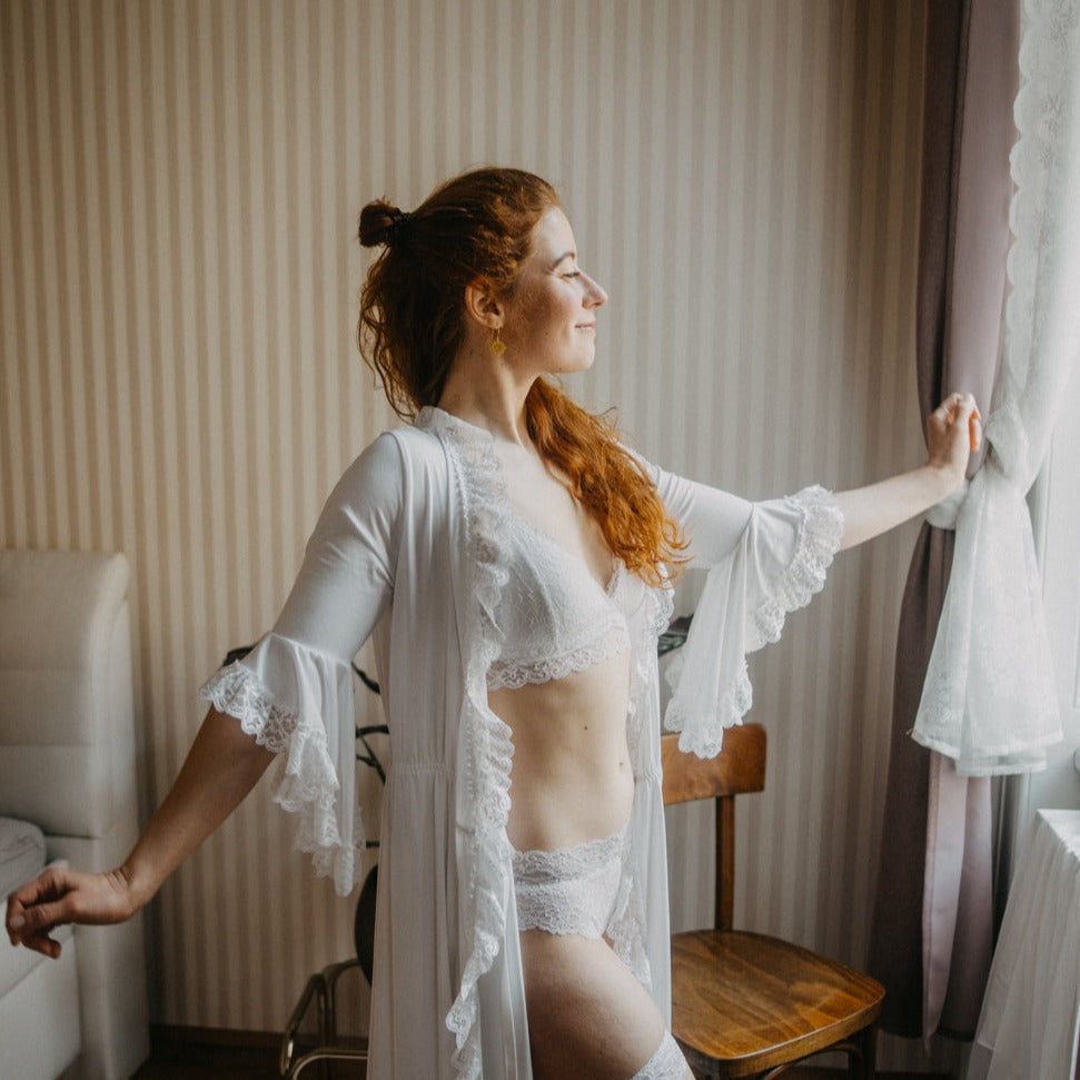 Morgenmantel Christine - weiß