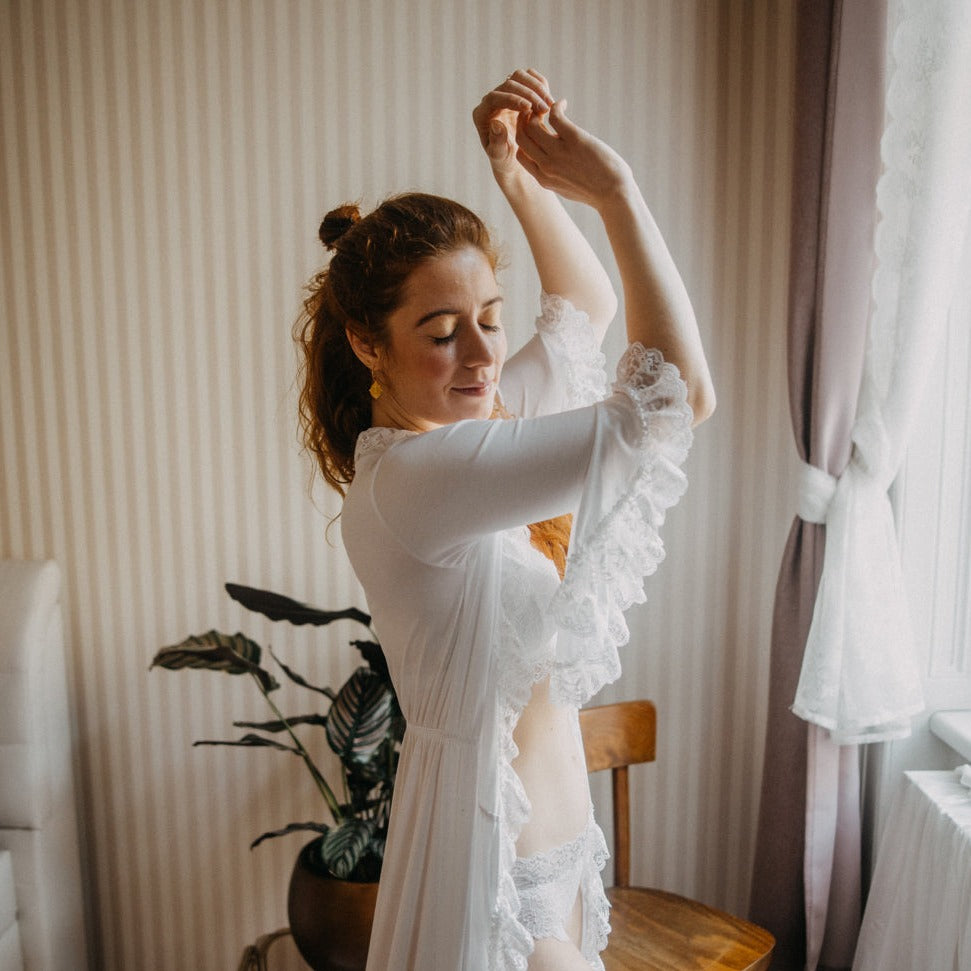 Morgenmantel Christine - weiß