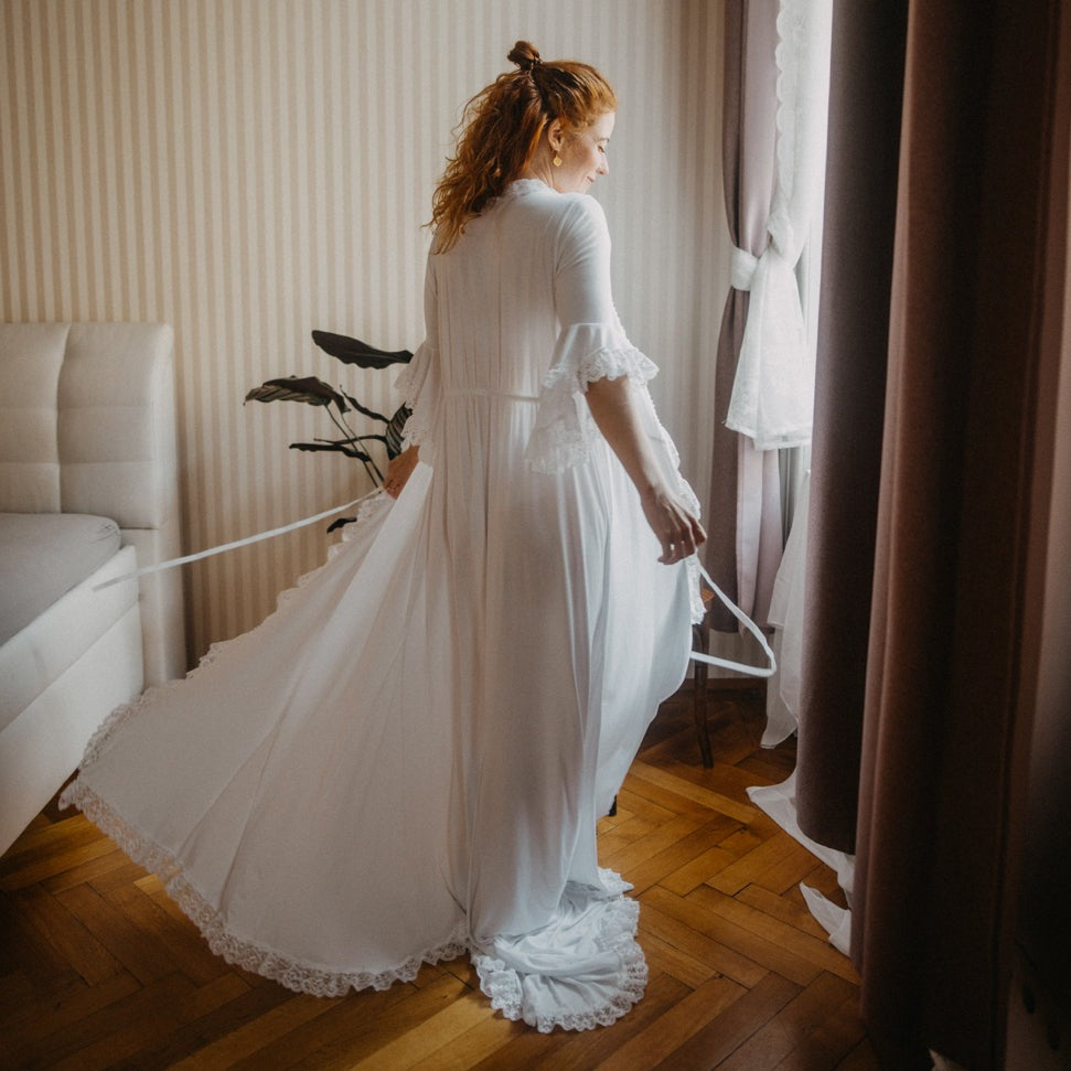 Morgenmantel Christine - weiß