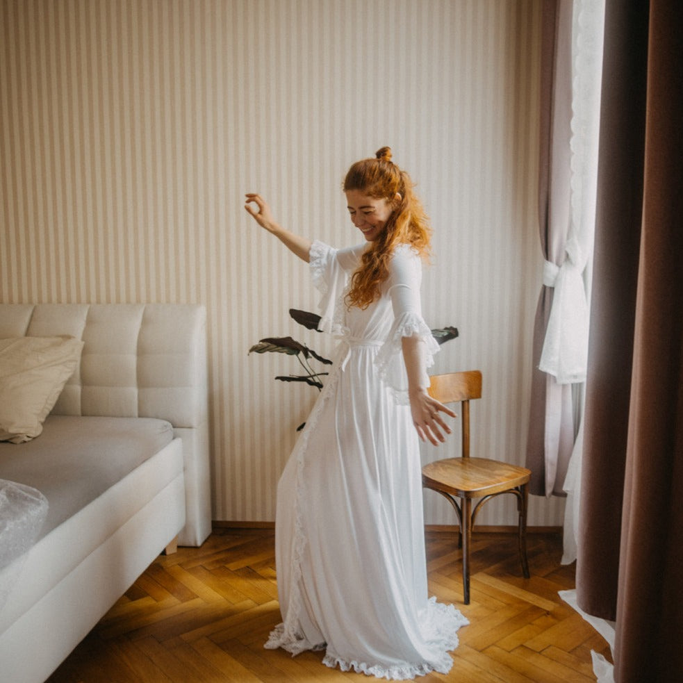 Morgenmantel Christine - weiß