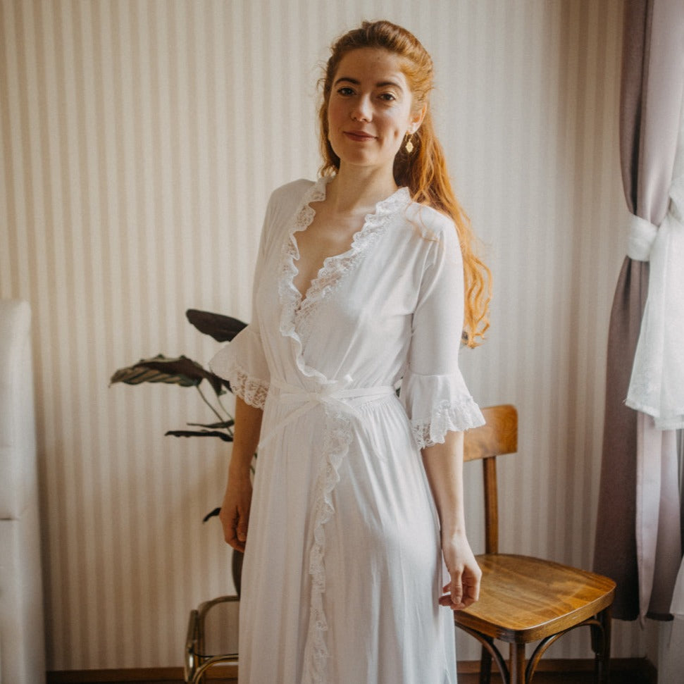 Morgenmantel Christine - weiß