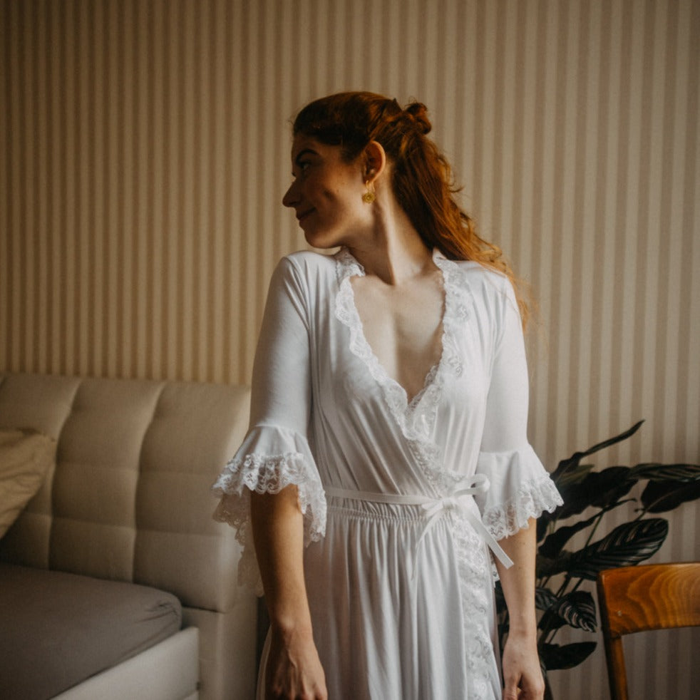 Morgenmantel Christine - weiß