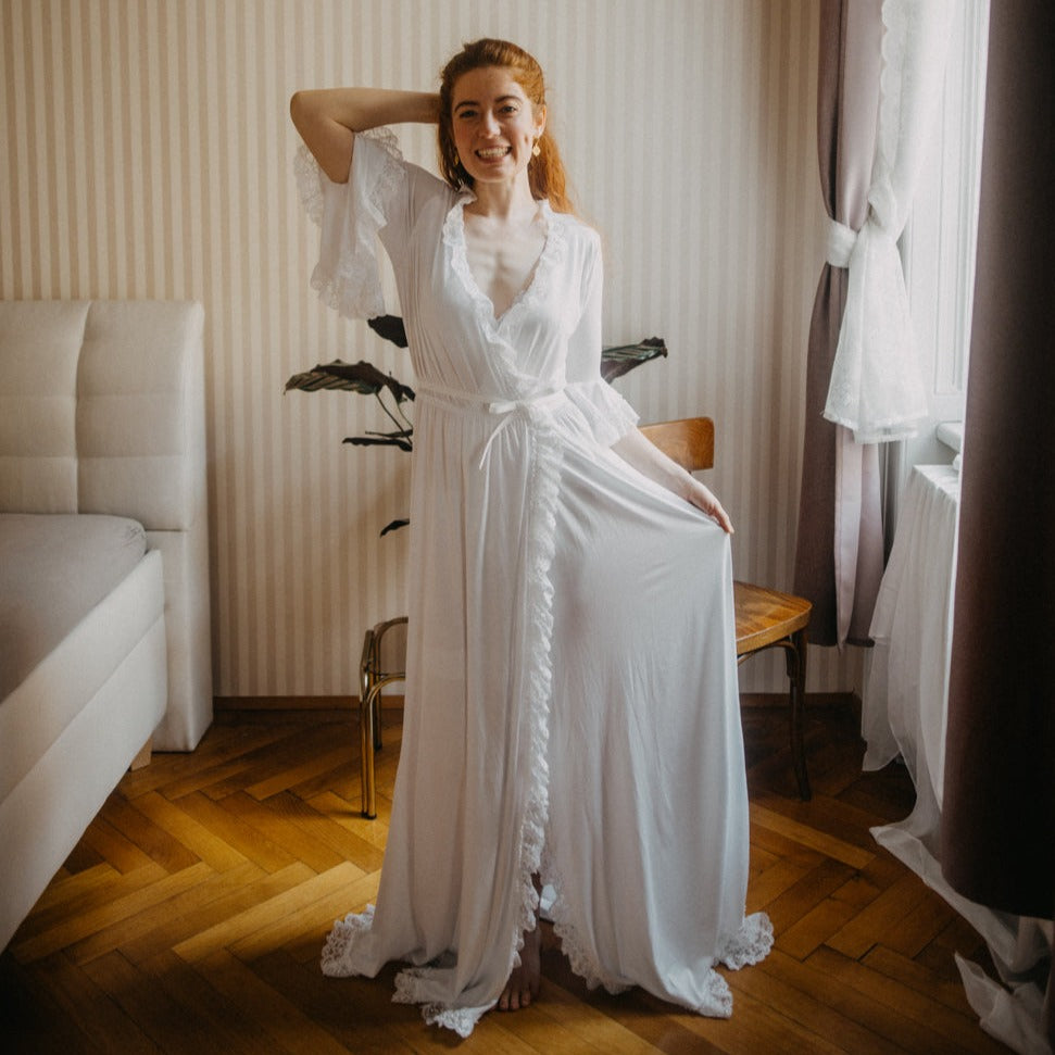 Morgenmantel Christine - weiß