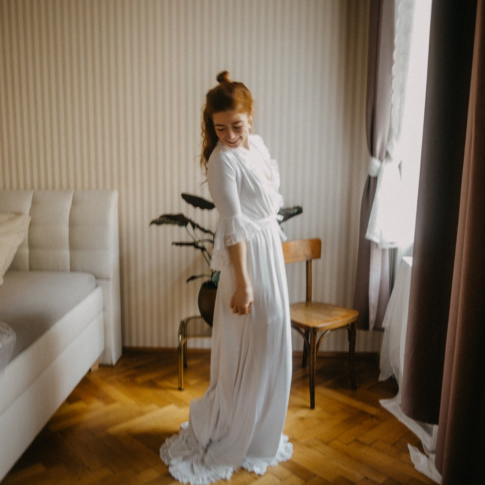 Morgenmantel Christine - weiß