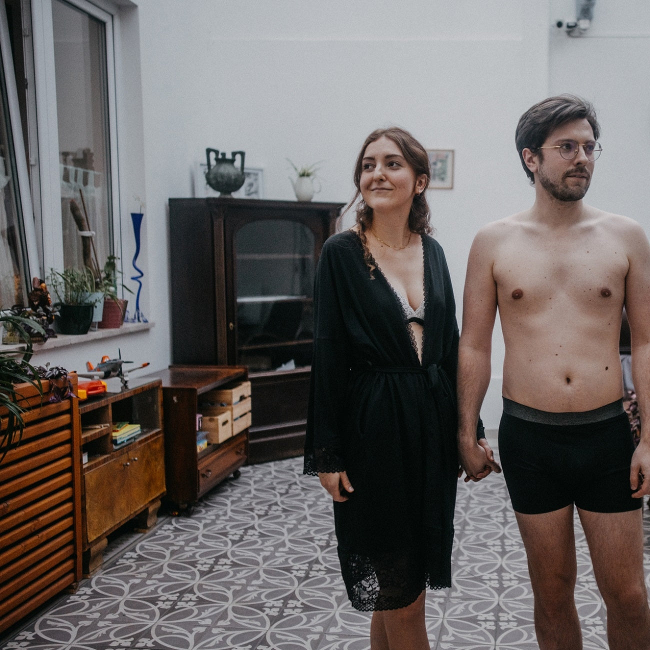 Morgenmantel Selena - schwarz