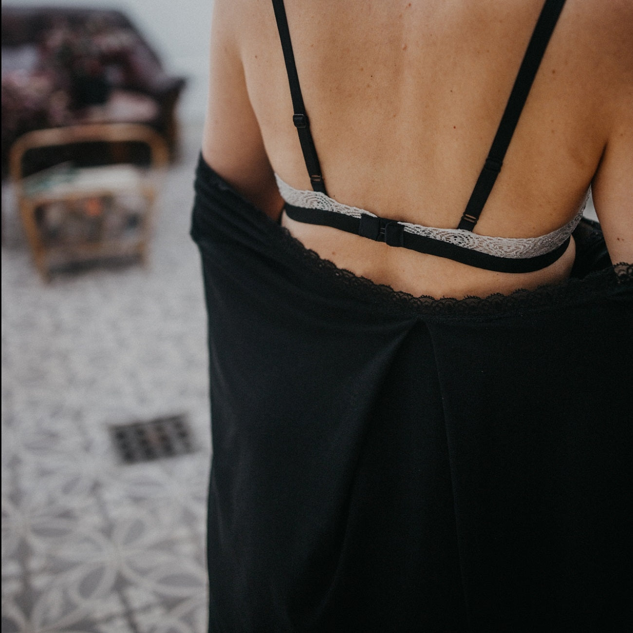 Morgenmantel Selena - schwarz