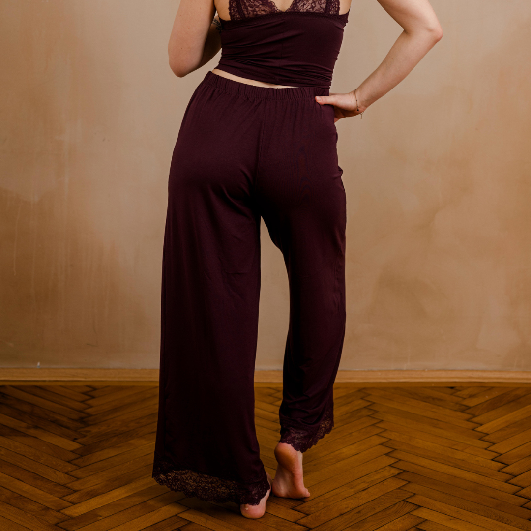 Schlafhose Svenja - aubergine