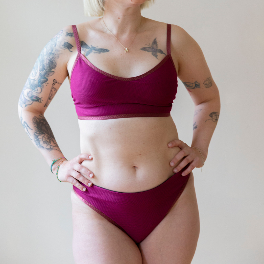 Eliv Chocolate-Raspberry Bikini Bottoms