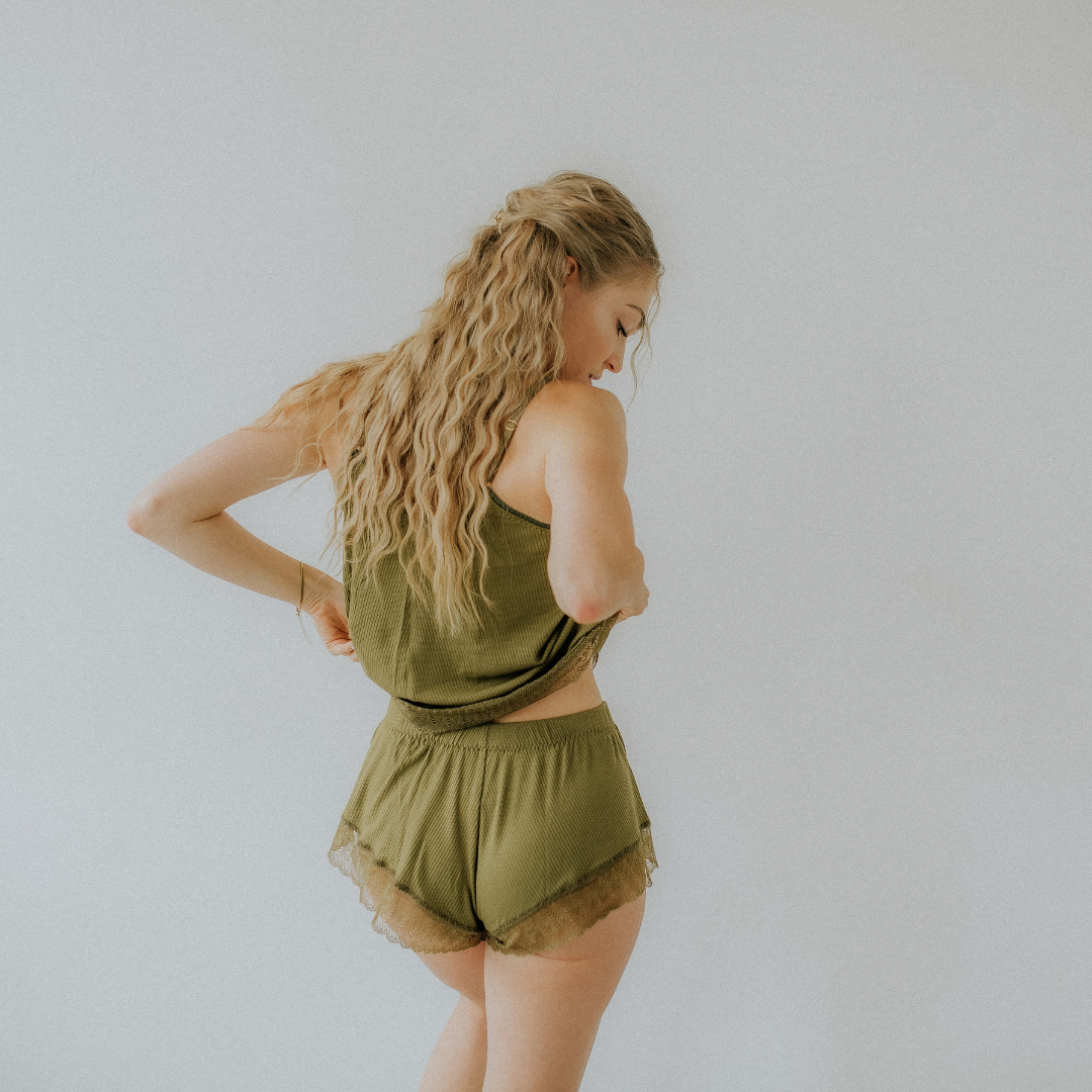 Rieke sleep shorts - olive