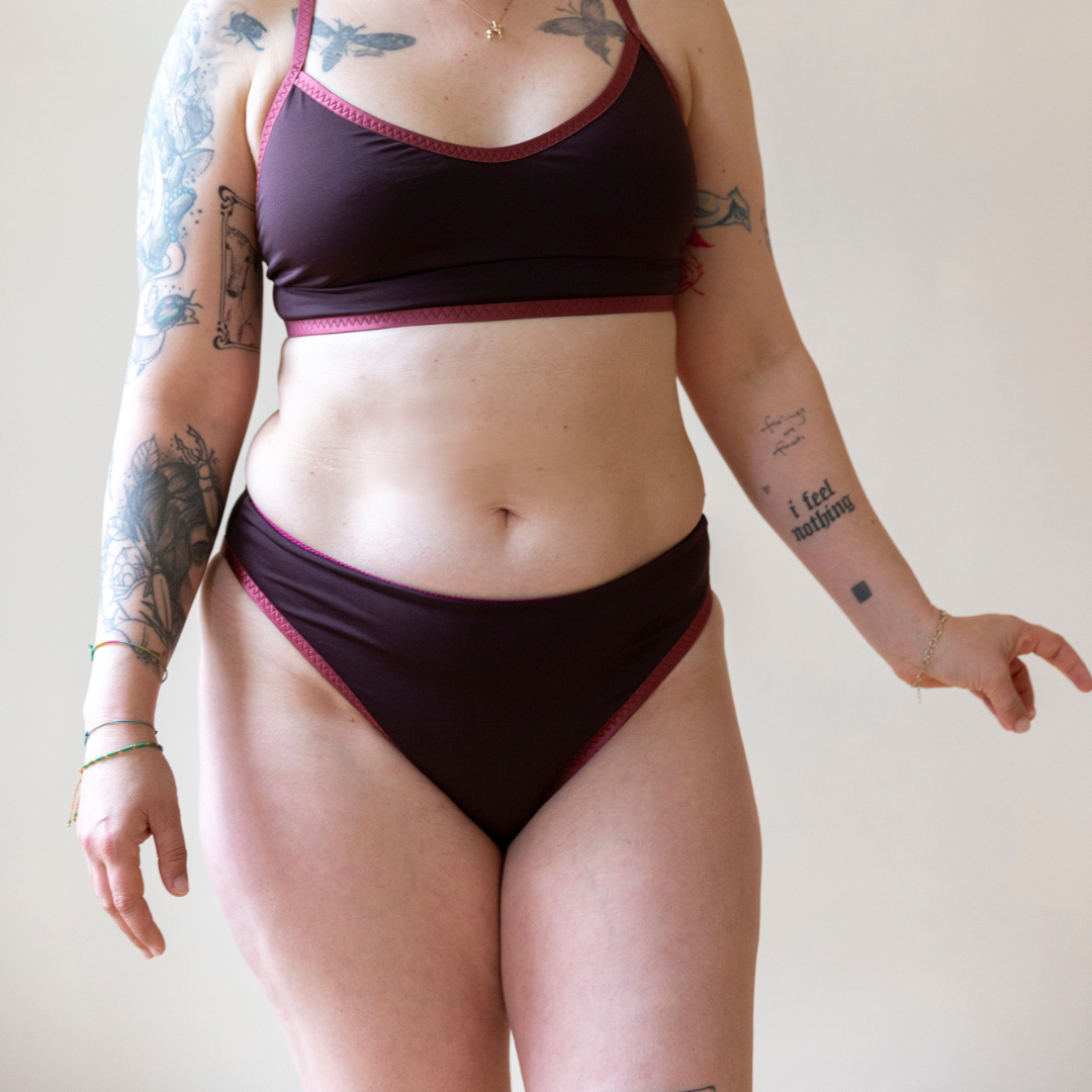 Eliv Chocolate-Raspberry Bikini Bottoms
