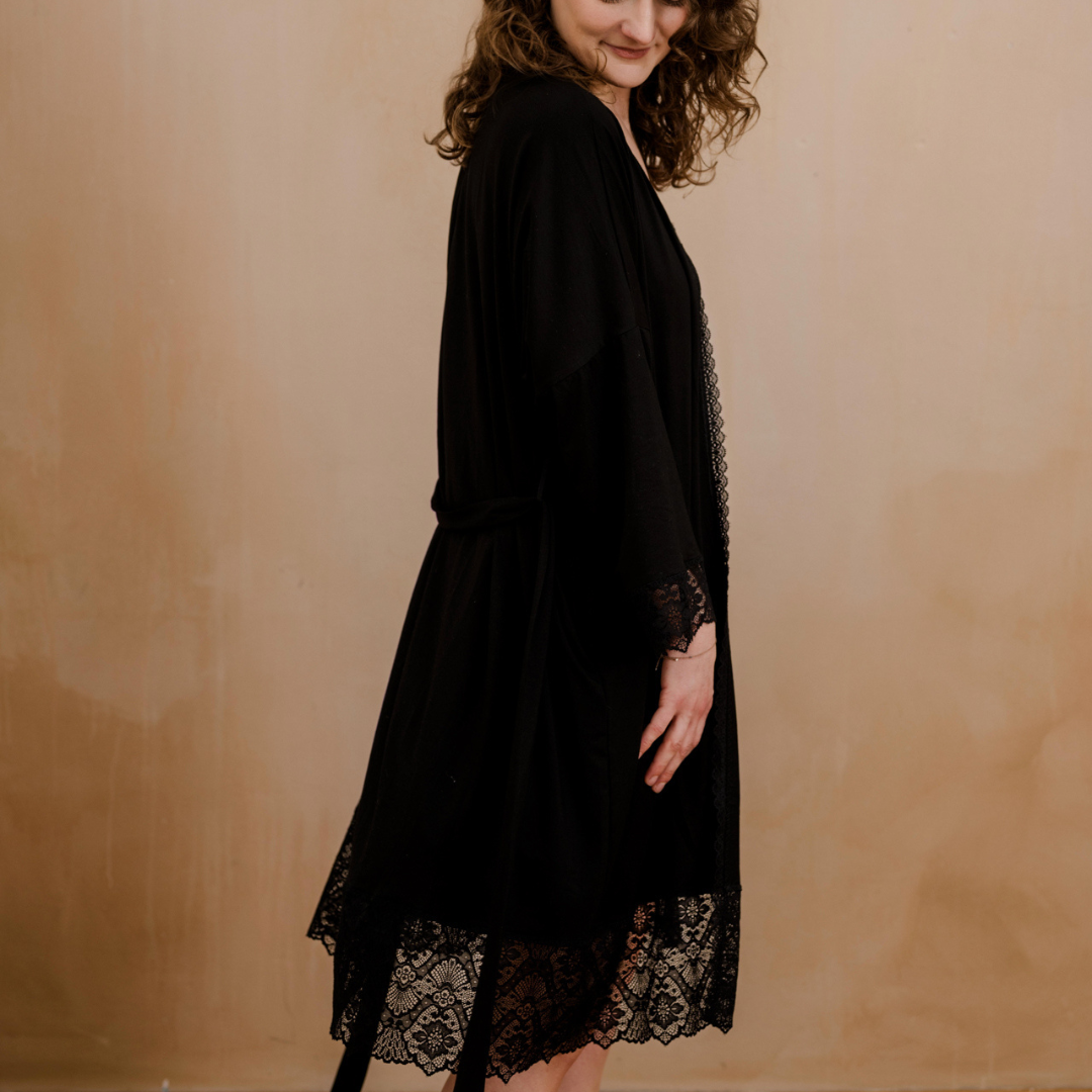 Morgenmantel Selena - schwarz