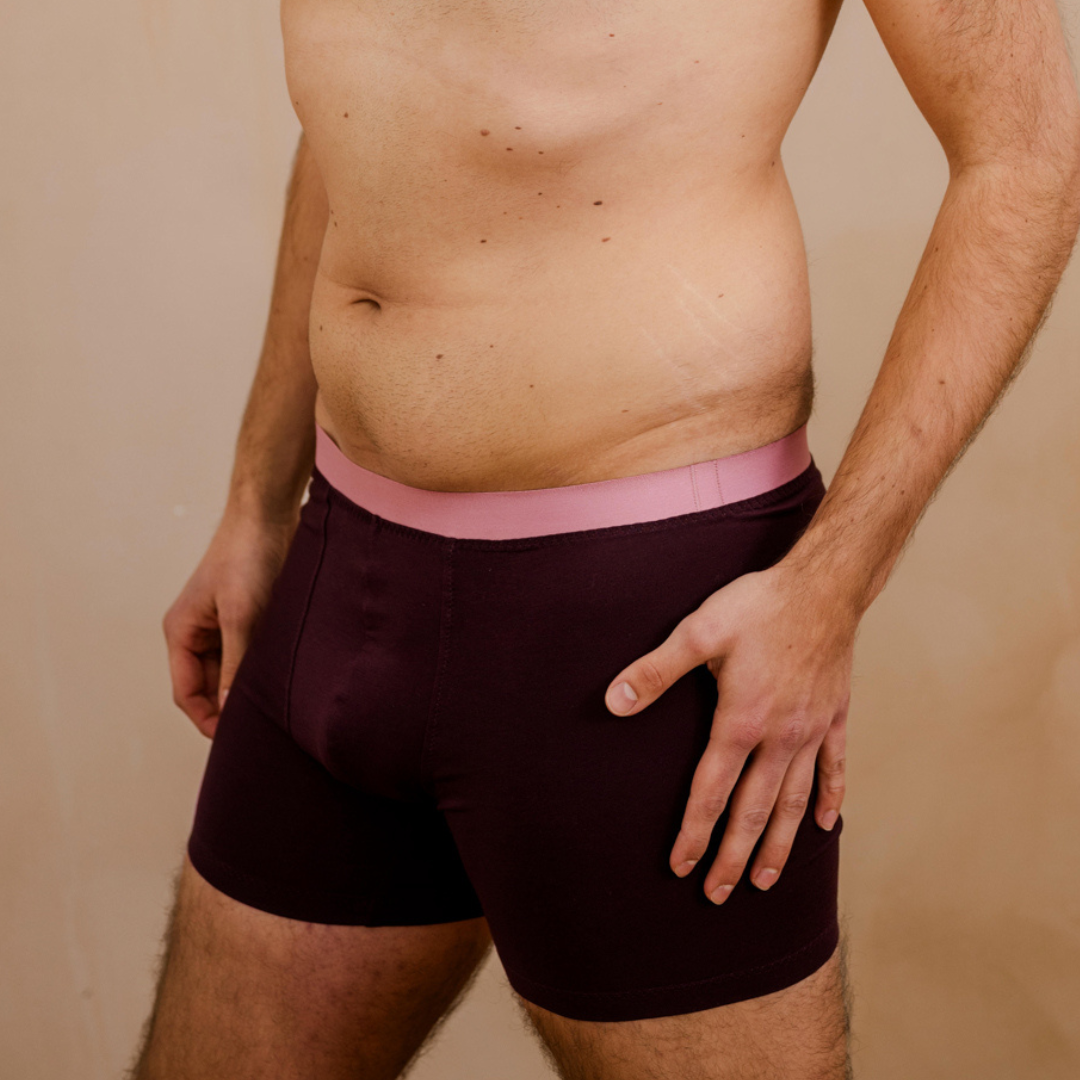 Boxershort Valentin - aubergine/altrosa