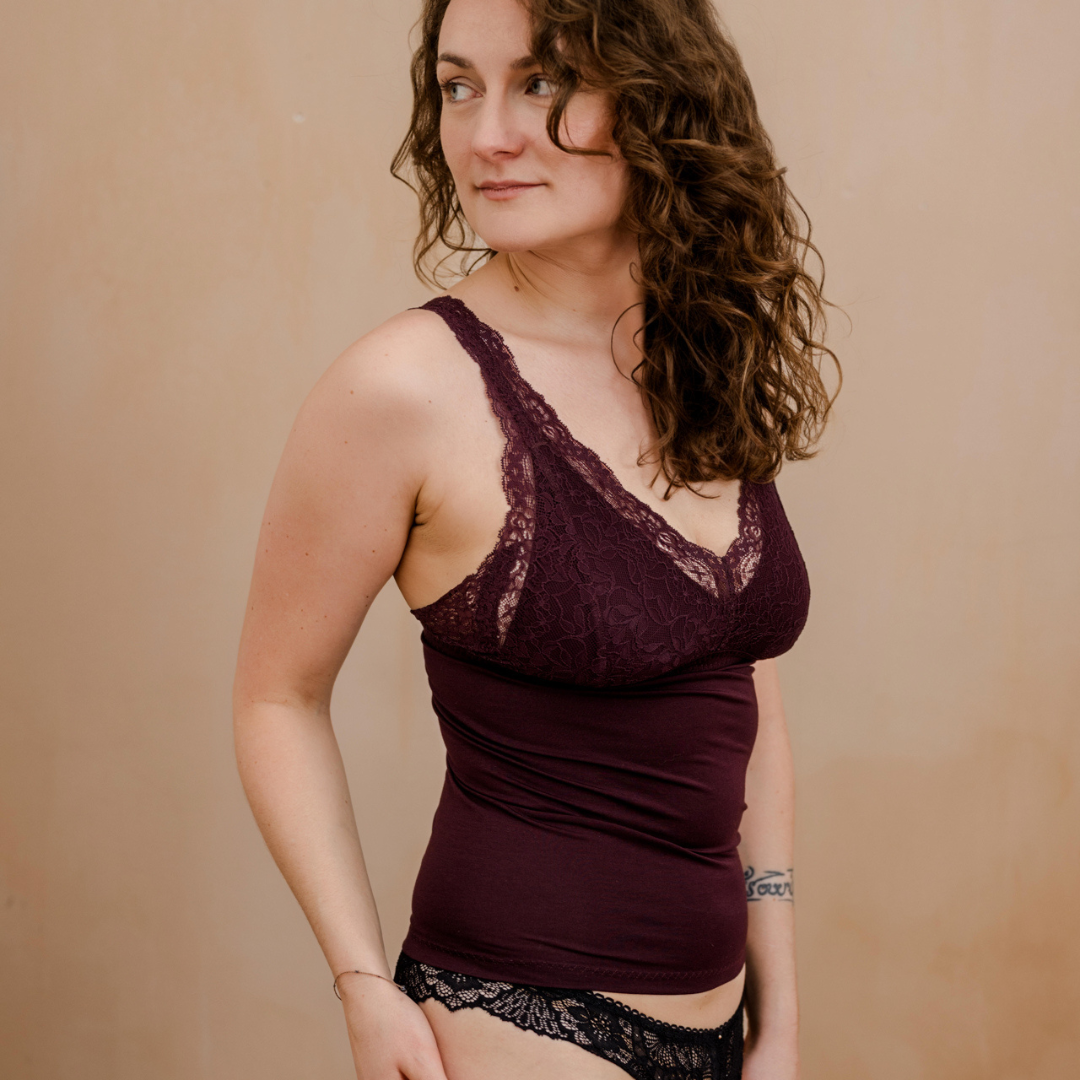 Unterhemd Fenja - aubergine