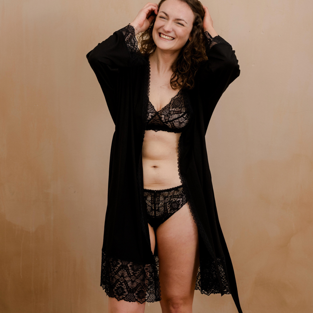 Morgenmantel Selena - schwarz
