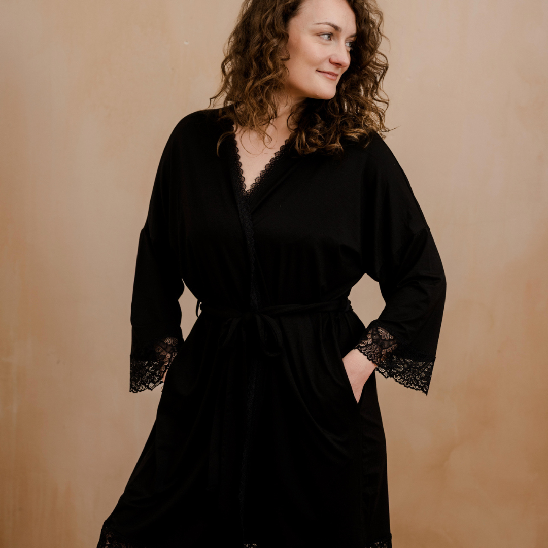 Morgenmantel Selena - schwarz