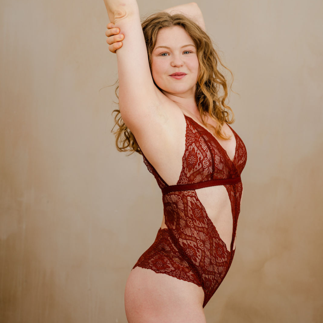 Lace bodysuit Josephine - Rust