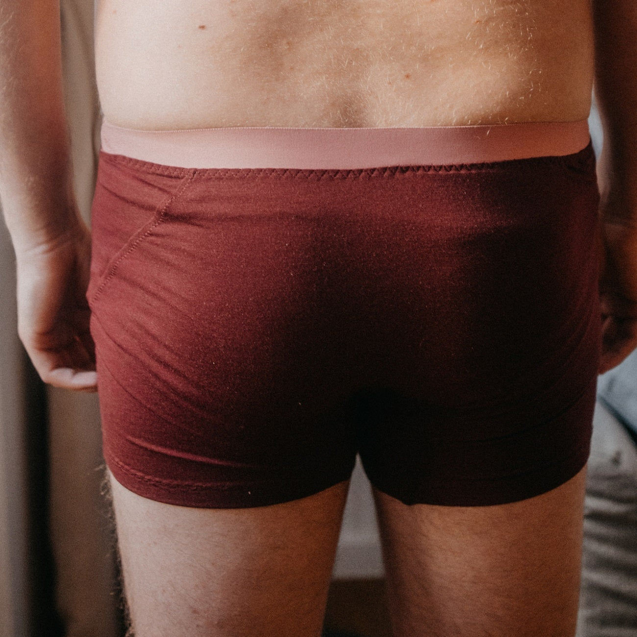 Boxer shorts Valentin burgundy-dusky pink