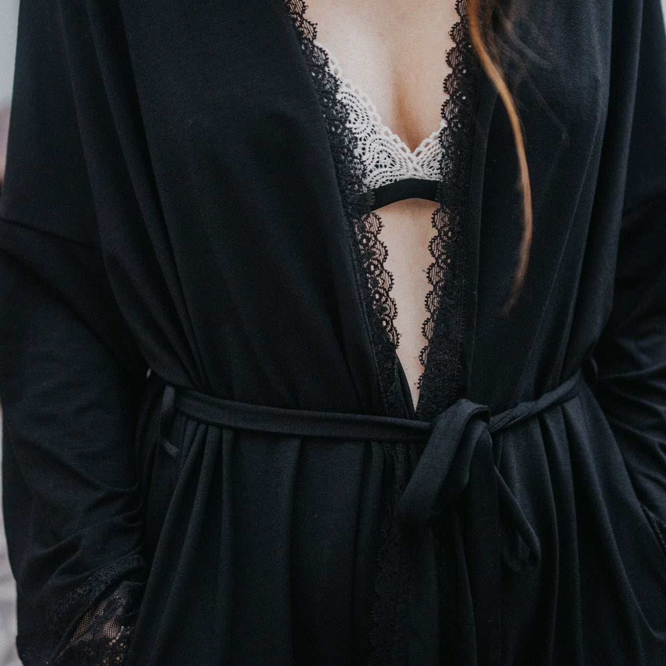 Dressing gown Selena - black
